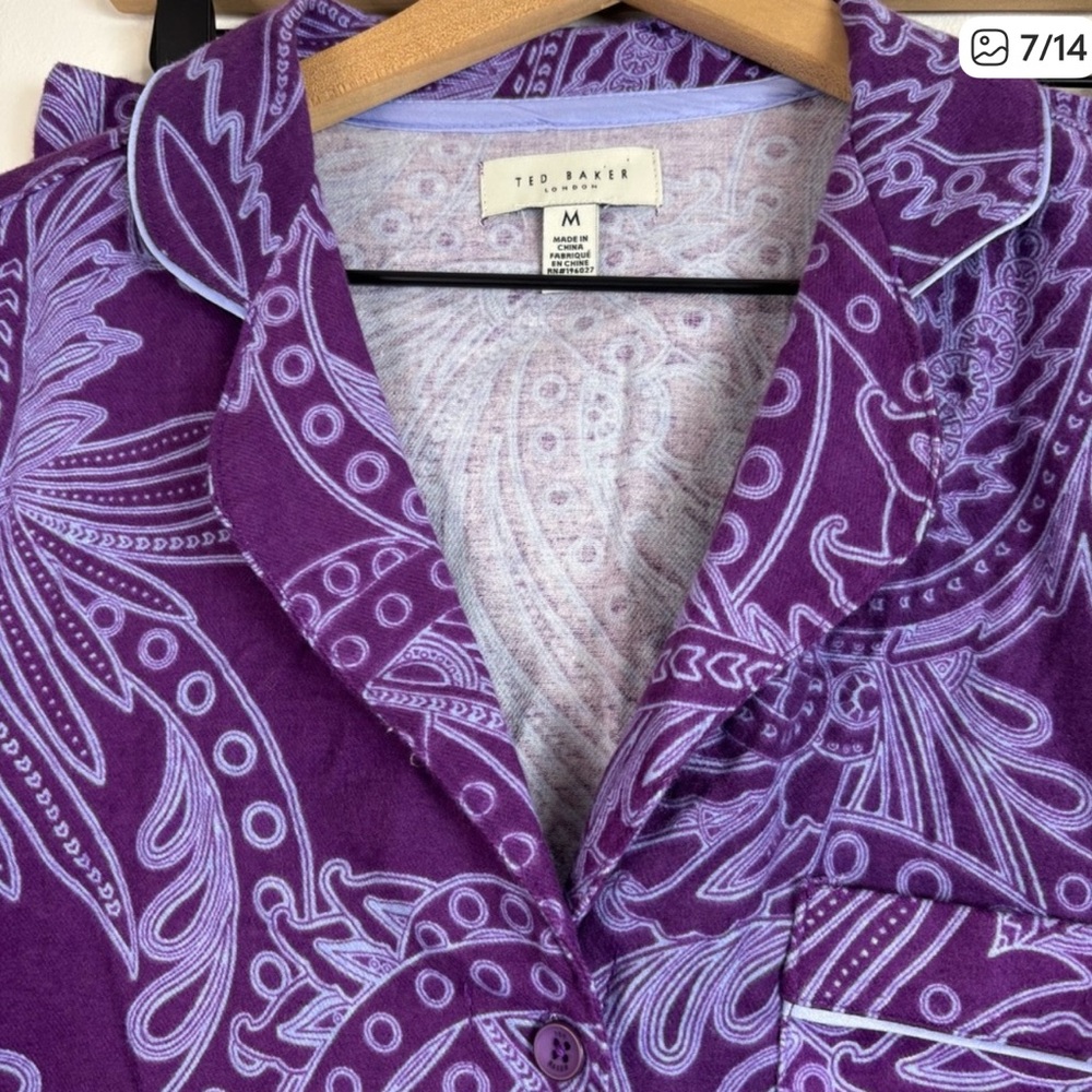 Ted Baker London Purple Paisley Pajama Set - Picture 3 of 6